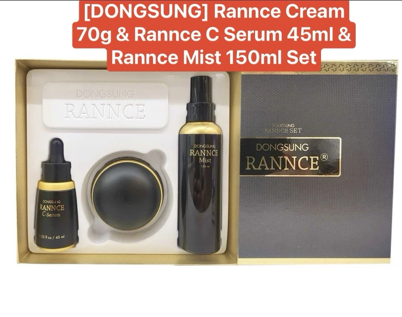 DONGSUNG Rannce Cream 70g & Rannce C Serum 45ml & Rannce Mist 150ml Set/ KBeauty