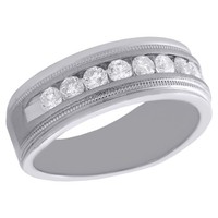 10K WeißGold GebüRstetes Herren Diamant Ehering Verlobungsring 1 Karat