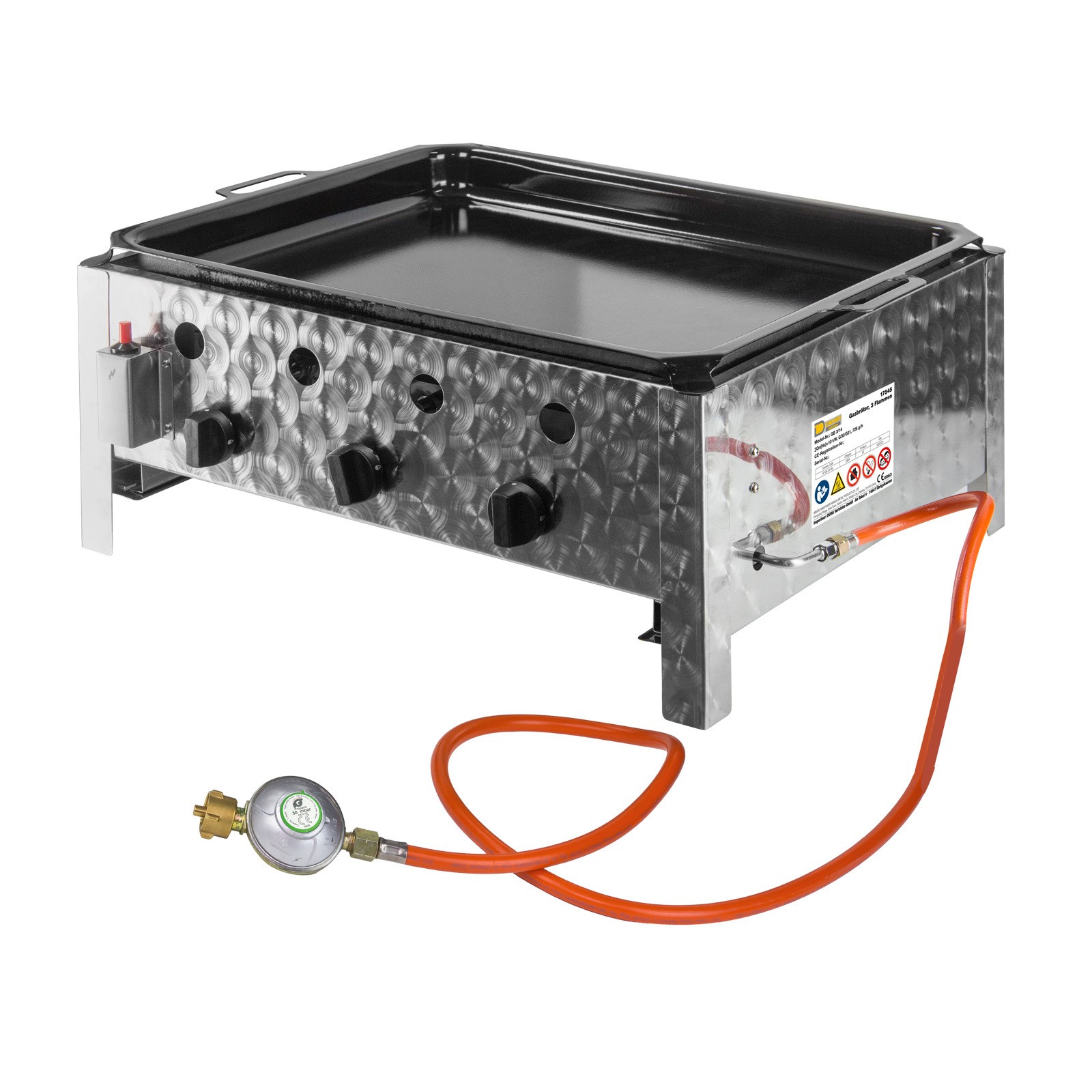 BURNY Grillpfanne, Plancha V2A Edelstahl Holzkohle Gasgrill Grill Box BBQ