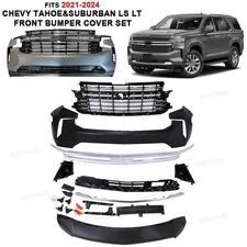 Front Bumper Cover Upper&Lower Grill Set For 2021+ Chevy Tahoe&Suburban LS LT