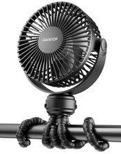 Portable Clip-On Stroller Fan   3-Speed, Rechargeable, 360  Rotation for Summer