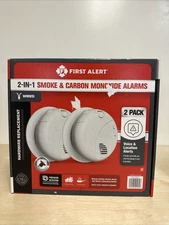 First Alert 2 Pack  2-in-1 Smoke & Carbon Monoxide Alarms w/ Voice Alerts - X 2