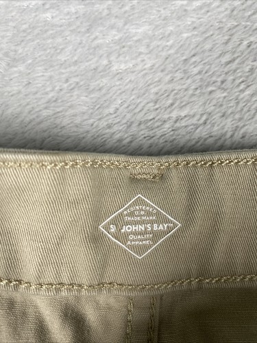 St. John's Bay Modest Midi Skirt Women's 4 Beige Khaki Stretch Pockets - Picture 2 of 8