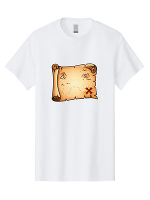 Treasure-Map Mens Graphic Tee, 100% Cotton, Casual Summer Wear