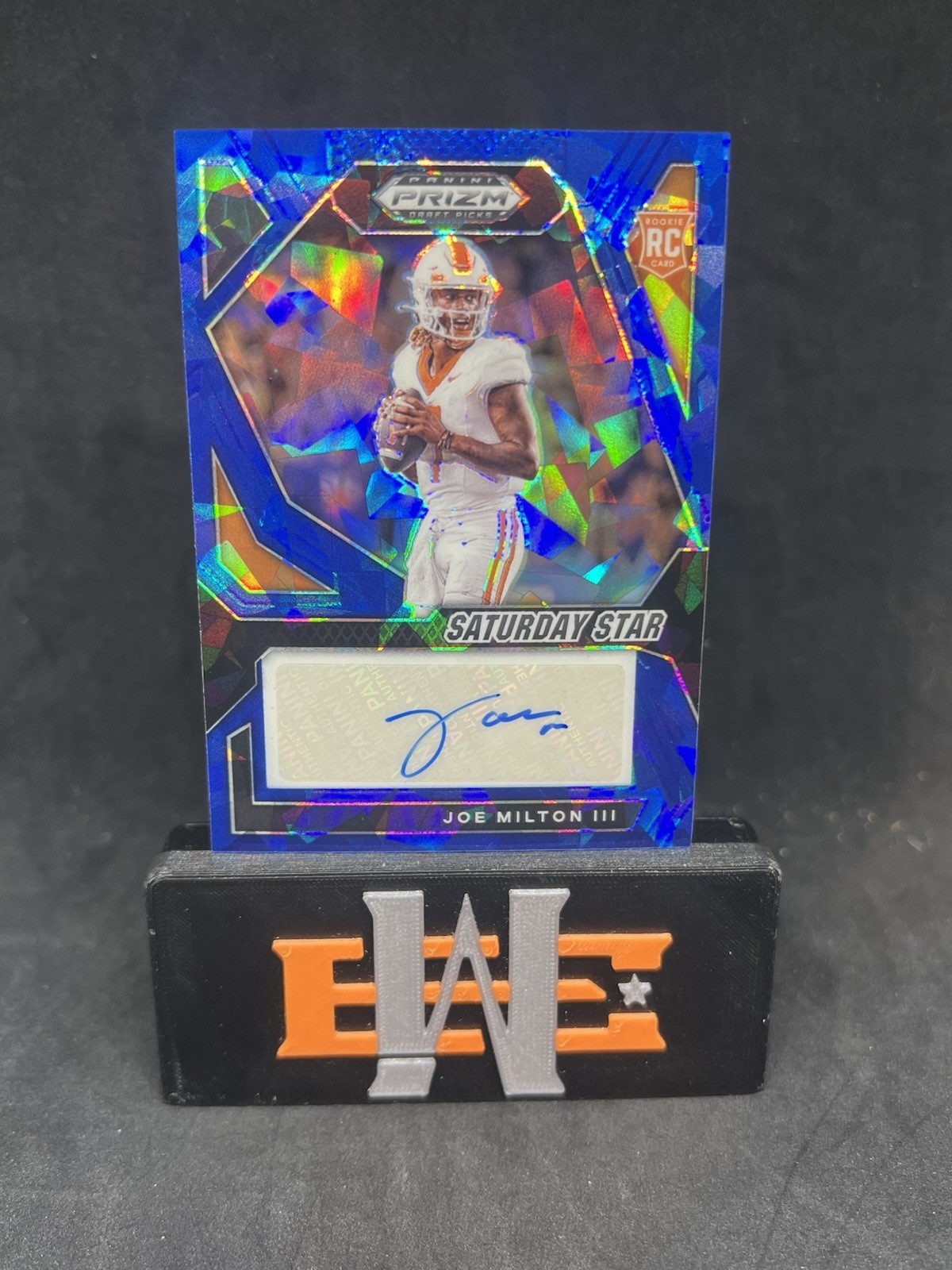 2024 Panini Prizm Draft Picks Joe Milton III Auto Blue Cracked Ice Prizm #/75