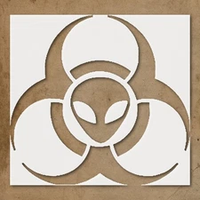 Biohazard Alien Symbol Wall Art Reusable Plastic Stencil - StencilAir