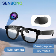 Smart Glasses 4K Camera Bluetooth Music AI Voice Translator Waterproof Touch Con