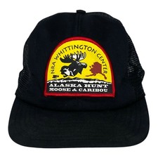 VTG NRA Whittington center Trophy Alaska Hunt patch mesh snapback hat USA Made