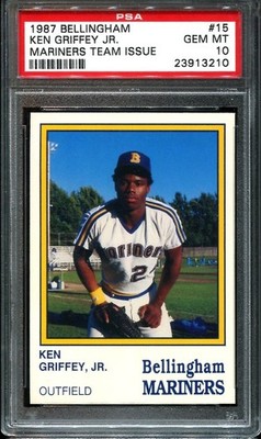 1989 UPPER DECK #1 Ken Griffey Jr Star Rookie RC Seattle Mariners PSA 8 1989 UPPER DECK #1 Ken Griffey Jr Star Rookie RC Seattle Mariners PSA 8