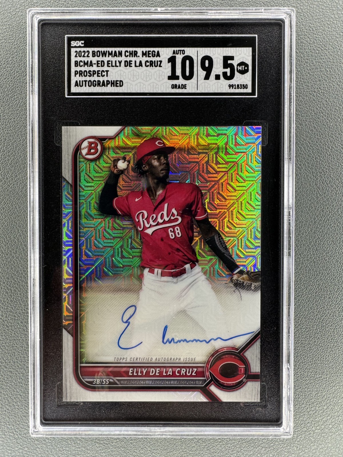 Elly De LA Cruz Auto RC 2022 Bowman Chrome Mega #BCMA-ED Reds SGC 10 / 9.5