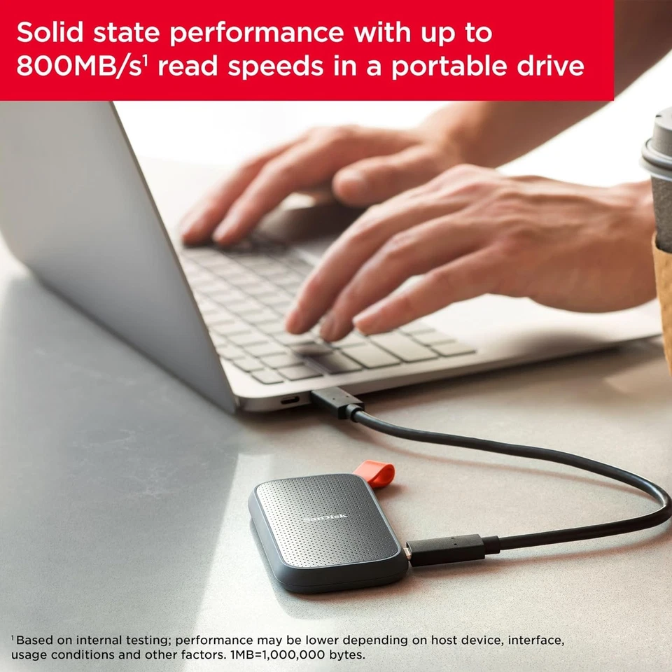 SanDisk 2TB Portable SSD portable external SSD, up to 800 MB/s, read, USB 3.2 Ge - Image 2 of 4