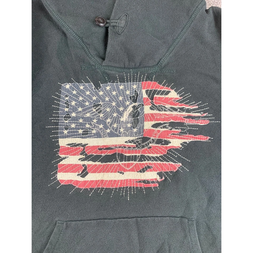 Sudadera con Capucha Negra Gráfica XXL Ralph Lauren De Colección Años 90 Denim & Supply Para Hombre Foto 3 de 4