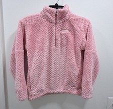Columbia Girls Medium Pink Fleece Pullover Quarter Zip Jacket 10/12