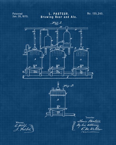 Classic Beer Cerveza Lager Patent Prints 6 (8x10) for Home Work Brewery Office - Picture 9 of 12
