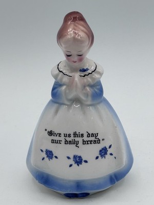 Vintage Enesco Figurine Pepper Shaker Give Us This Day Our Daily Bread Blue 4.5 