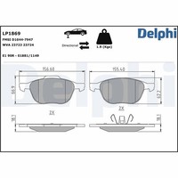 Delphi Bremsbelagsatz, Scheibenbremse Vorderachse U.A. FüR Ford, Mazda, Volvo
