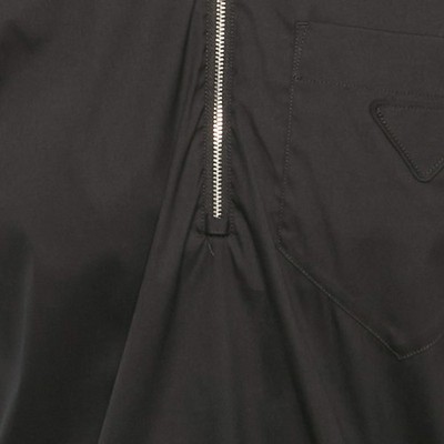Prada Black Cotton Short Sleeve Zip Up Shirt XS | eBay