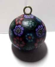"NEW"- Vintage -" Harmony Chimes Bell" - Cloisonné Ball Pendant Charm