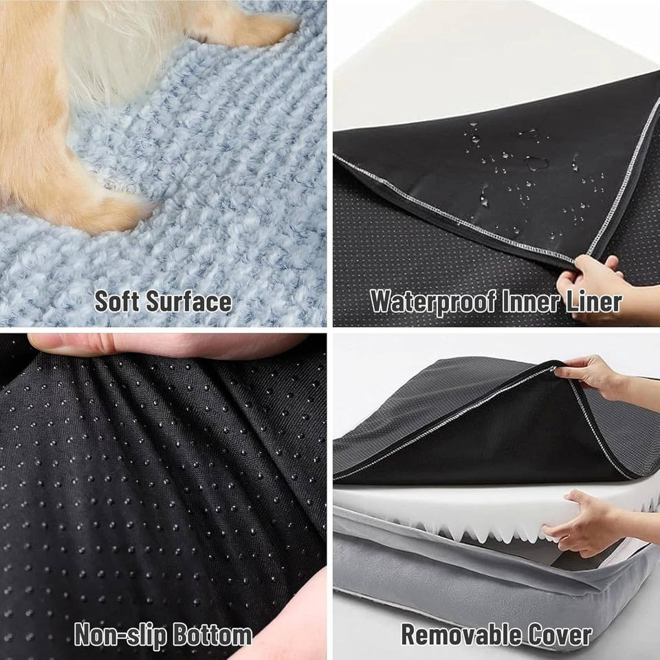 Cama Grande para Perro, de Espuma Viscoelástica con Funda Lavable y Extraíble. - Imagen 3 de 4
