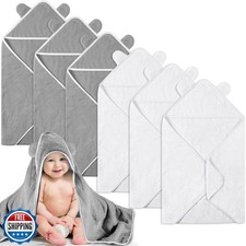6 Pieces Baby Bath Towels 30 x 30 Inch Hooded Toddler Towel Bath Blanket Abso