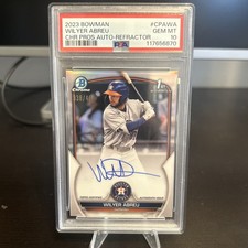 2023 BOWMAN CHROME PROSPECT AUTO REFRACTOR WILYER ABREU 338/499 PSA 10