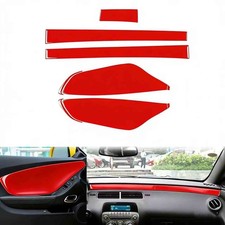 For Chevrolet Camaro 2010-15 Piano Redinterior Door Dashboard Panel Trim Kit