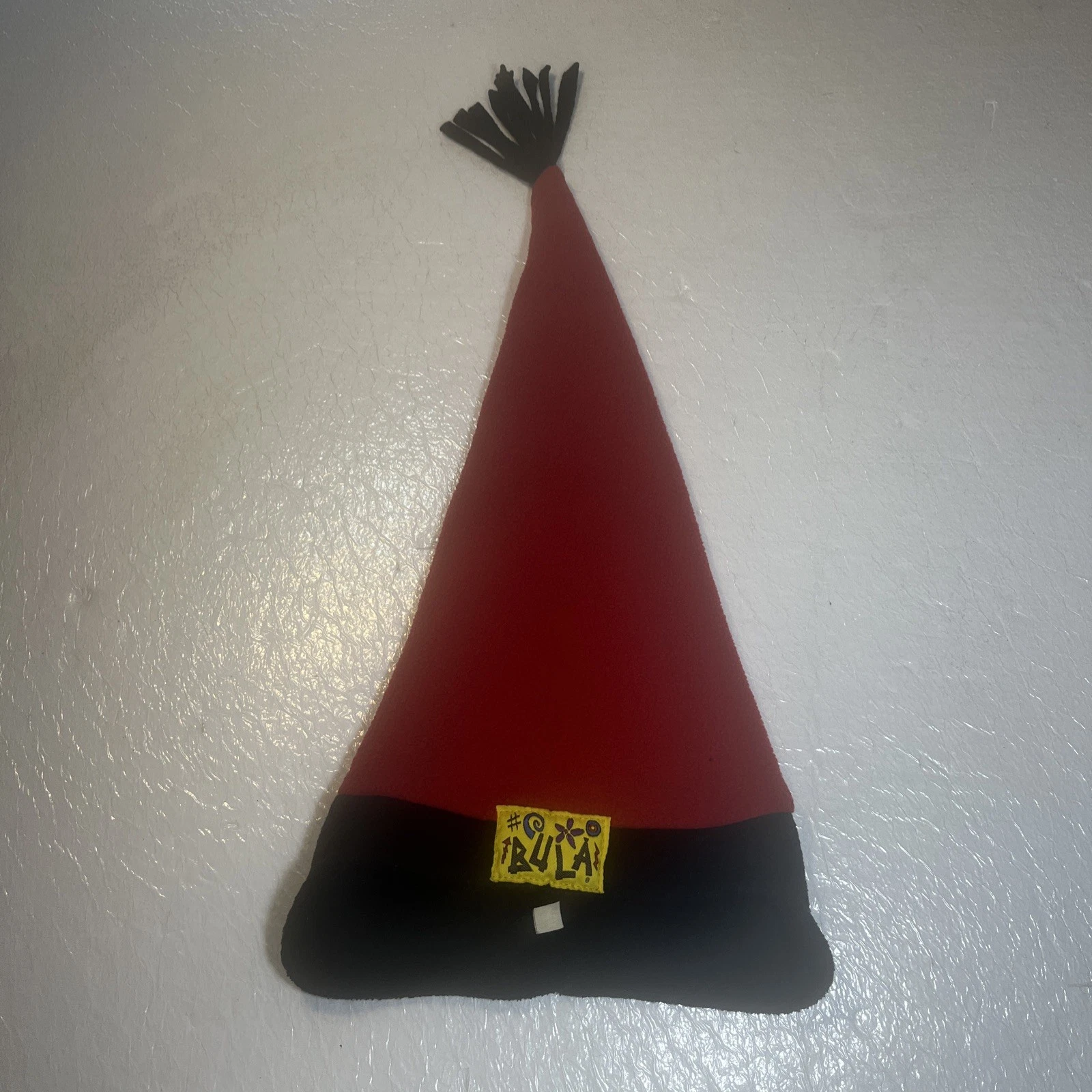 Vintage Bula Jester Hat Black Red Fleece Winter Snowboard Ski 90s Cap