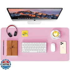 WAYBER Leather Desk Pad Protector, Waterproof Mouse Pad, PU Desk Mat, Office 