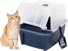 Cat Litter Box Enclosed Pan Hooded Jumbo Giant Covered Kitty House Large Cats US