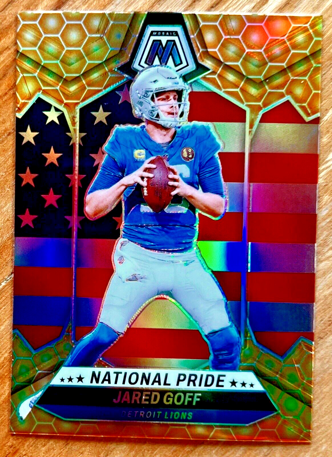 JARED GOFF 2024 Panini Mosaic NATIONAL PRIDE Honeycomb SSP Case Hit #258 LIONS