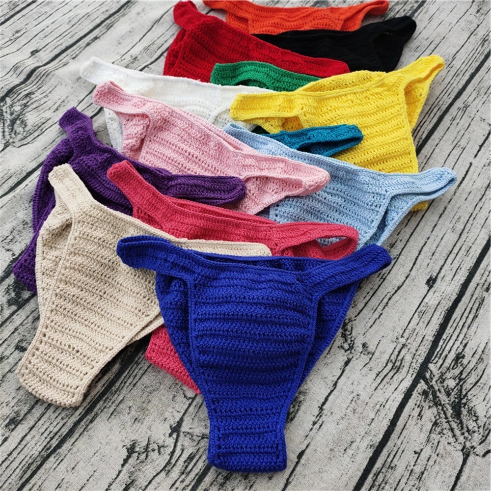 Hombres Mujeres Ropa Interior Transpirable Mano Crochet Cuerda G Tanga de Nataci n Calzoncillos