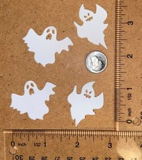 20 small GHOSTS cardstock paper die cut embellishments .HALLOWEEN