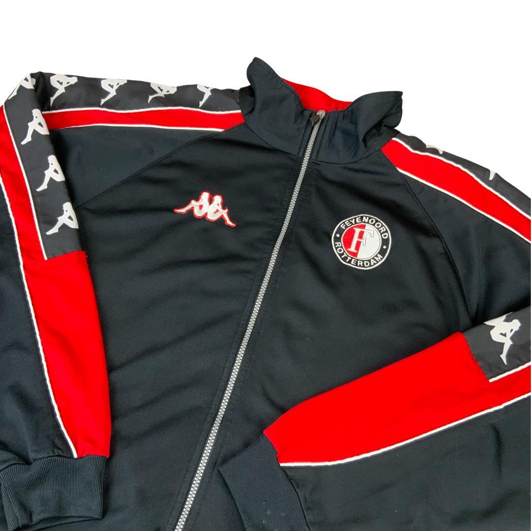 【激レア・ヴィンテージ】Kappa × Feyenoord Rotterdam Vintage 90s Black & Red Kappa Feyenoord Rotterdam Zip-Up Track