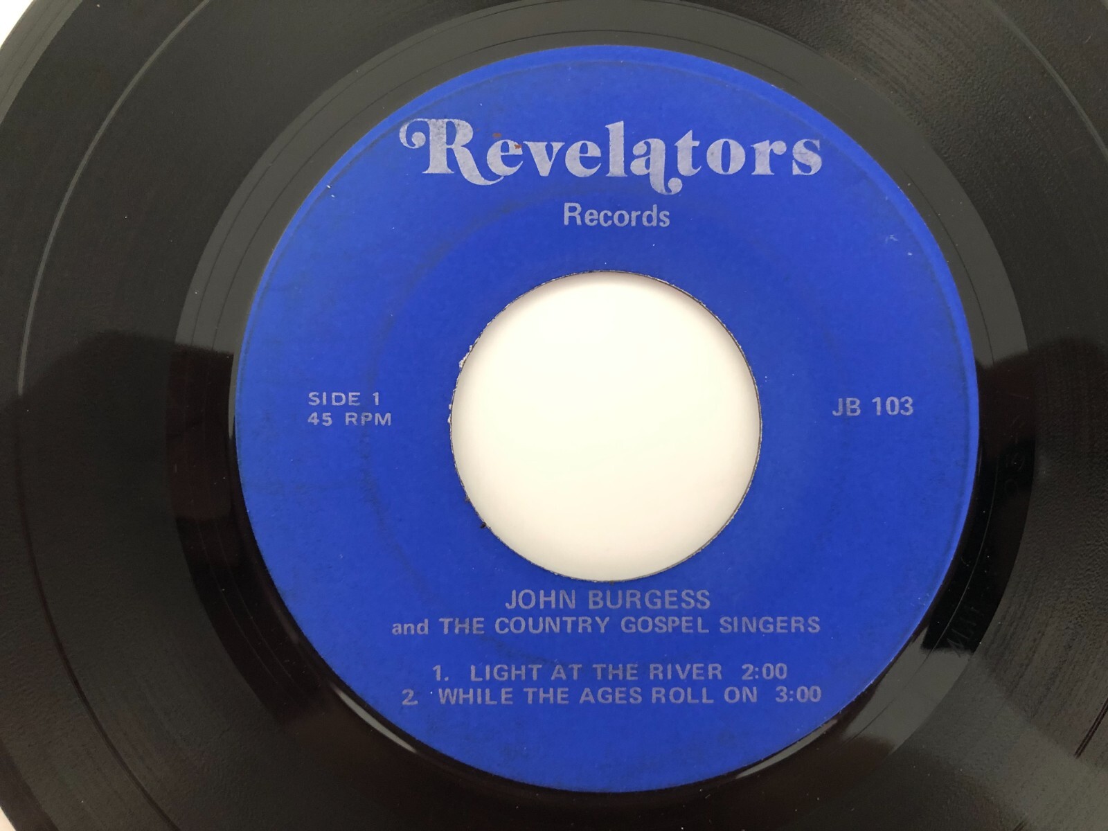 Rare Rockabilly Gospel 45 JOHN BURGESS Light At The River REVELATORS hear