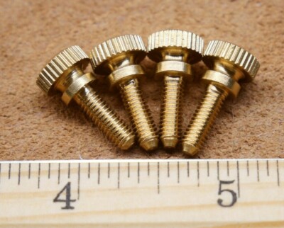 Lot of 4 M4 12 Brass Knurled Thumb Screw Computer PC Case  m4-12