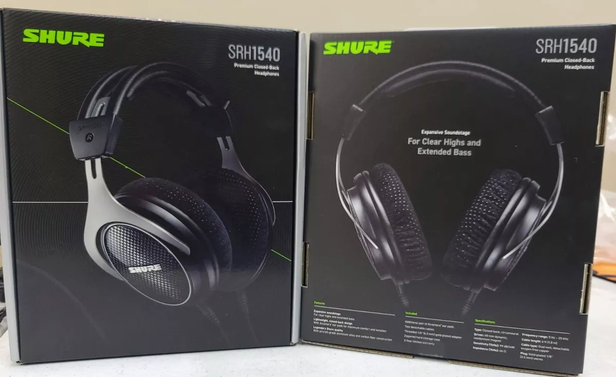 SHURE SRH1540 Premium Closed-Back Headphones New 42406656313 | eBay