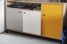 Wayfair Yellow Grey white Sideboard TV Unit storage cabinet New Still Boxed TA11