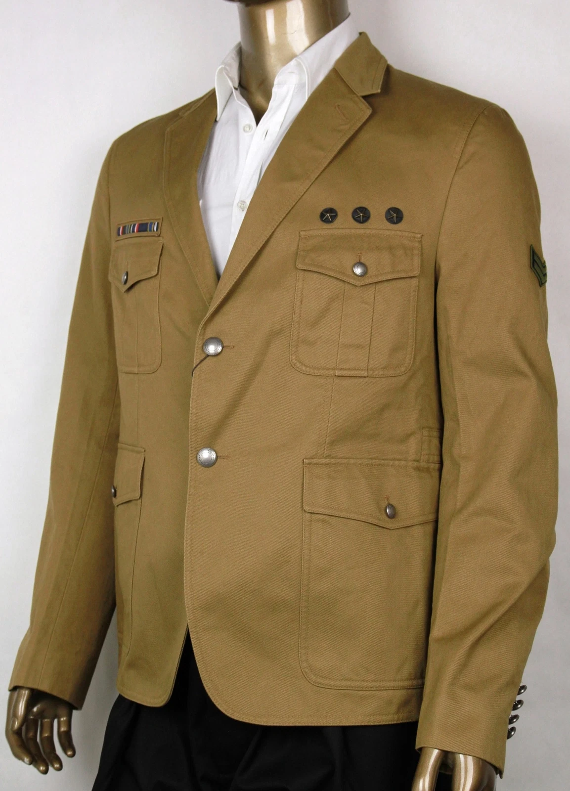 $2450 Nuova Autentica Giacca Gucci Uomo Marrone Chiaro 380724 2584