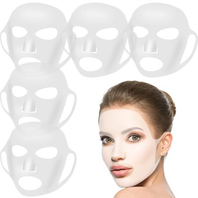 5 Pieces Reusable Facial Mask Cover Silicone Skin Mask Moisturizing Face Wrap