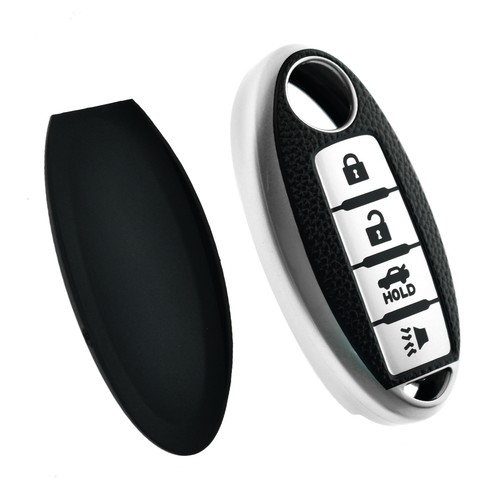 Silver Soft TPU Leather Full Protect Remote Control Key Fob Cover Fit For Nissan