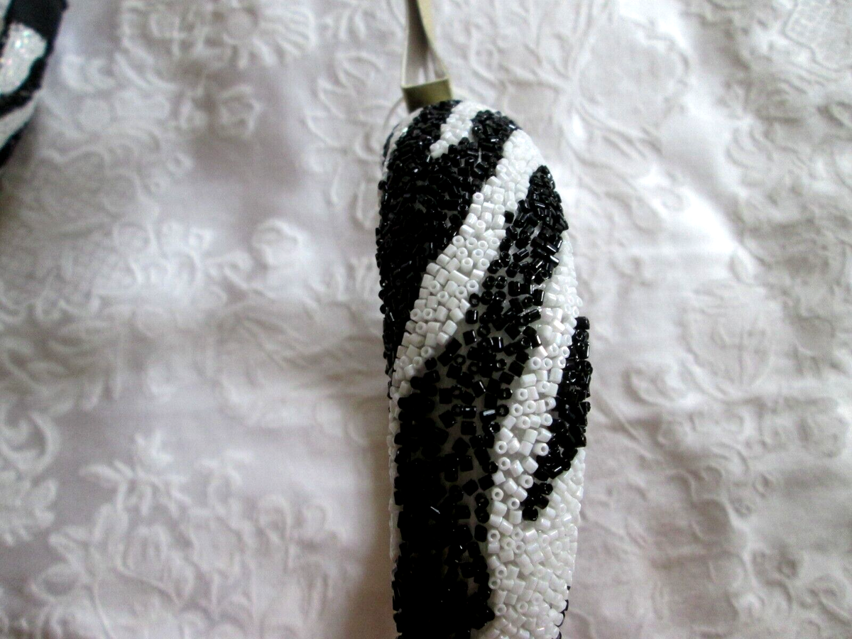 NEW Natasha White Pearl Embellished With Black Headband Cheerleader Top Knot Headband, Hand Sewn Cheer Headband  main image 2