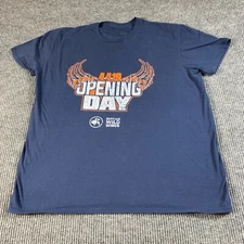 Buffalo Wild Wings T Shirt Mens XXL Blue Cotton Blend Stretch Workwear Comfort