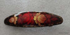 Russian WOOD HAND PAINTED BARRETTE HAIR PIN 11 RU