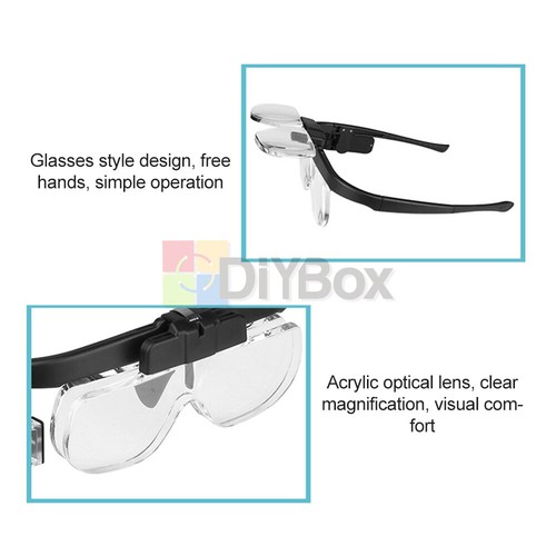 Magnifying Glass Headset USB Rechargeable Head Magnifier w/LED Light for reading - Picture 16 of 19