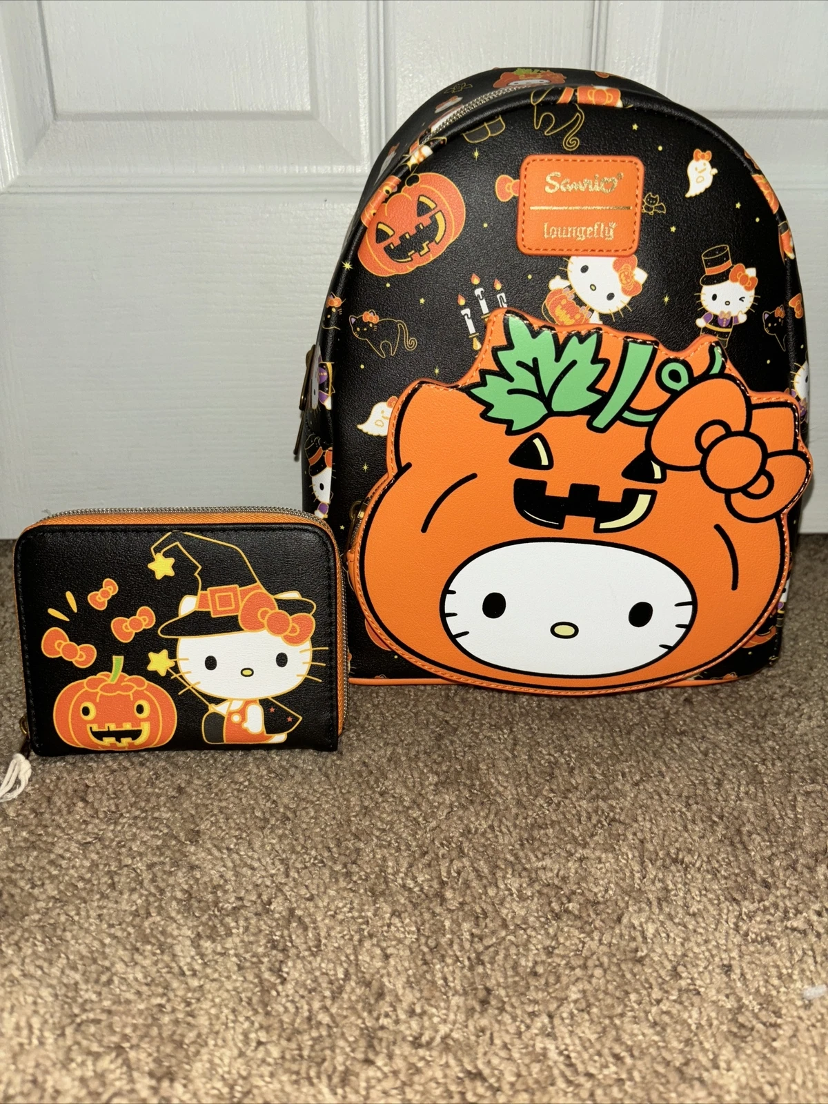 Loungefly Hello Kitty Pumpkin Backpack and Wallet - Thumbnail 2