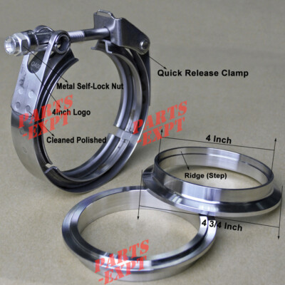 4inch Quick Release V-band Clamp & T304SS Flange kit for Turbo Exhaust Downpipe