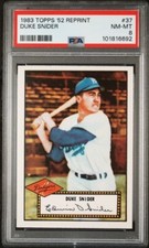 PSA 8 1983 83 Topps 52 Reprint DUKE SNIDER #37 Graded NM MT HOF 1952 Variation