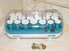 CONAIR EASY HOLDING HAIRSETTER 20 EASY GRIP HOT ROLLERS CURLERS + CLIPS