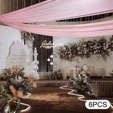 Pink Chiffon Ceiling Drapes for Wedding, Party, and Stage Decoration