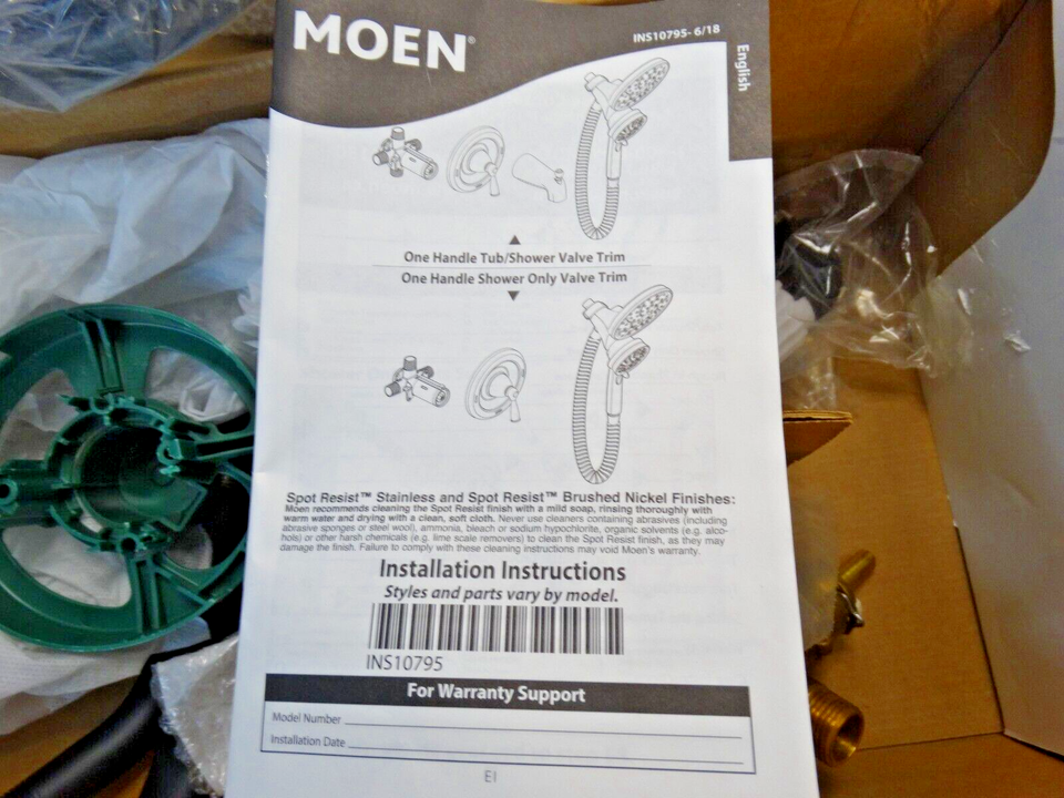 Moen Brecklyn 82611BL Tub and Shower Faucet with Magentix, Matte Black